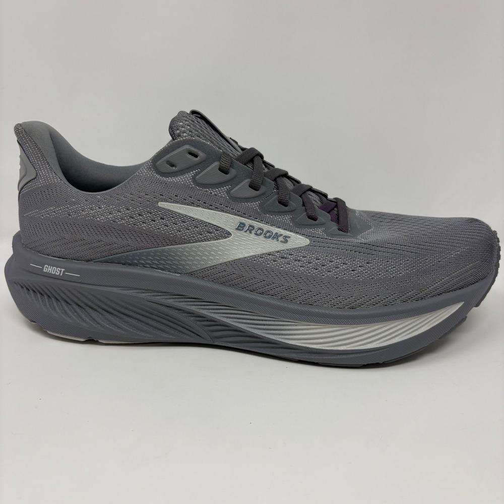 Brooks Ghost 17 Mens Size 9.5 Grey White Athletic Running Shoes (1104421D041)